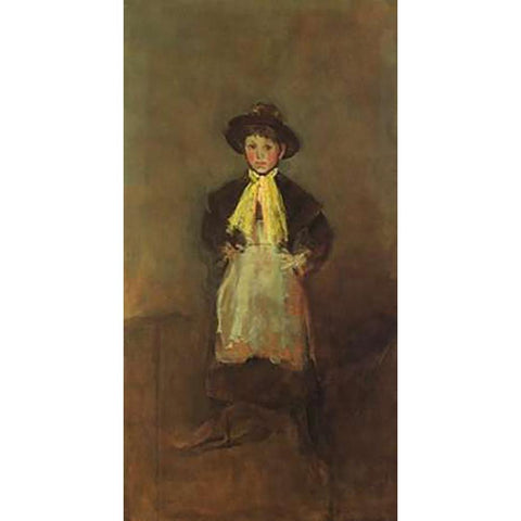 The Chelsea Girl 1884 Black Modern Wood Framed Art Print with Double Matting by Whistler, James McNeill