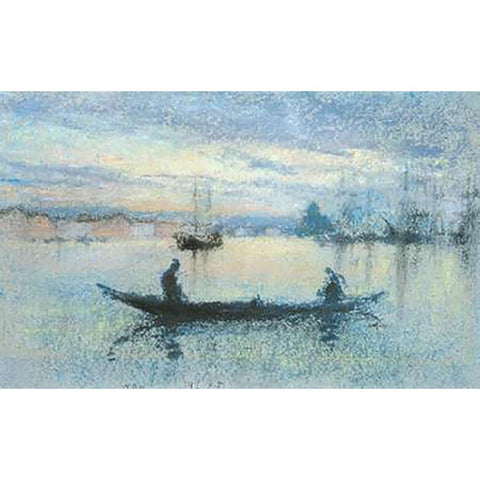 The Guidecca Note In Flesh Color White Modern Wood Framed Art Print by Whistler, James McNeill