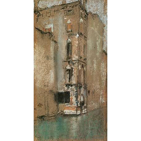 The Old Marble Palace 1880 Black Modern Wood Framed Art Print with Double Matting by Whistler, James McNeill