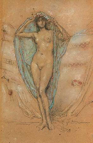 Venus Astarte 1890s White Modern Wood Framed Art Print with Double Matting by Whistler, James McNeill