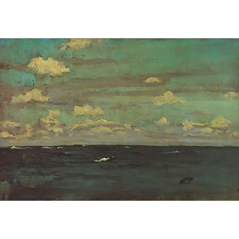 Violet And Silver A Deep Sea 1893 Black Modern Wood Framed Art Print by Whistler, James McNeill