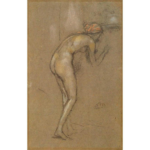 Writing On The Wall 1890 Black Modern Wood Framed Art Print with Double Matting by Whistler, James McNeill