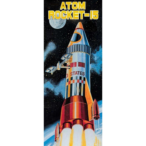 Atom Rocket-15 Gold Ornate Wood Framed Art Print with Double Matting by Retrobot