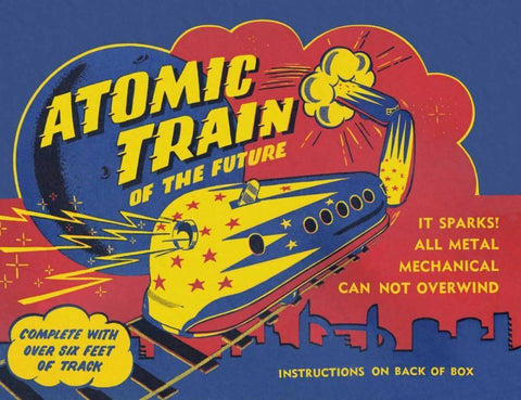 Atomic Train of the Future White Modern Wood Framed Art Print with Double Matting by Retrobot