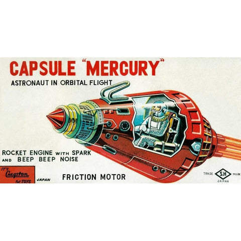 Capsule Mercury Black Modern Wood Framed Art Print with Double Matting by Retrobot