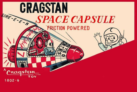 Cragstan Space Capsule Black Ornate Wood Framed Art Print with Double Matting by Retrobot