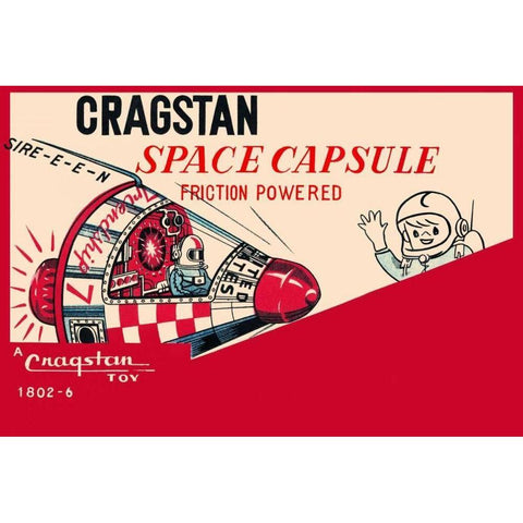 Cragstan Space Capsule Gold Ornate Wood Framed Art Print with Double Matting by Retrobot