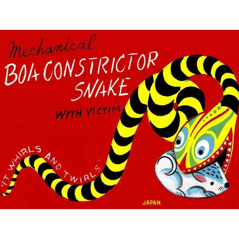 Boa Constrictor Snake with Victim Gold Ornate Wood Framed Art Print with Double Matting by Retrobot