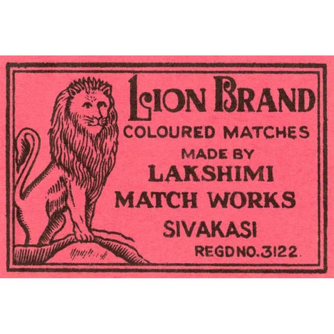 Lion Brand Coloured Matches Black Modern Wood Framed Art Print with Double Matting by Phillumenart