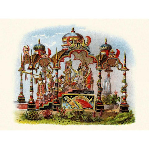 Knighthood - Mardi Gras Parade Float Design Black Modern Wood Framed Art Print with Double Matting by Unknown