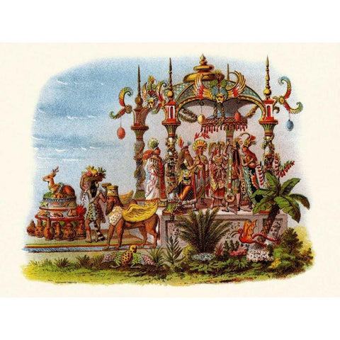 Marriage - Mardi Gras Parade Float Design White Modern Wood Framed Art Print by Unknown