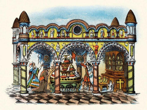 The Rape of the Crowns White Modern Wood Framed Art Print with Double Matting by Unknown