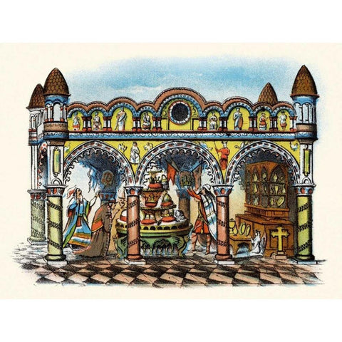 The Rape of the Crowns White Modern Wood Framed Art Print by Unknown