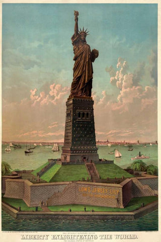 Liberty enlightening the world Black Ornate Wood Framed Art Print with Double Matting by Unknown