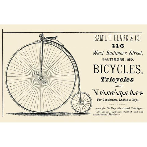Bicycles, Tricycles, and Velocipedes Black Modern Wood Framed Art Print with Double Matting by Unknown