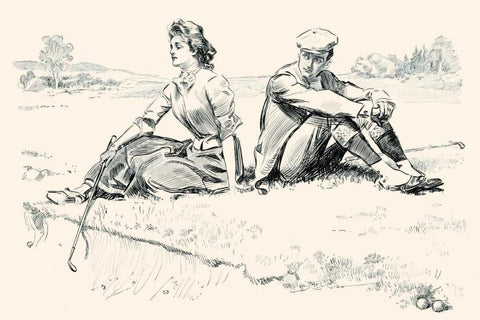 A Little Incident Black Ornate Wood Framed Art Print with Double Matting by Gibson, Charles Dana