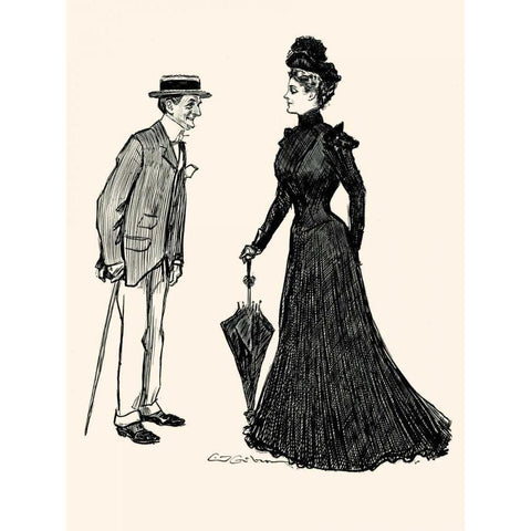 How Long Should I wear Mourning Black Modern Wood Framed Art Print with Double Matting by Gibson, Charles Dana