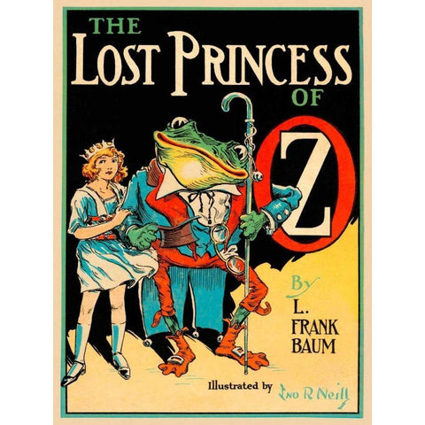 Lost Princess of Oz Black Modern Wood Framed Art Print by Neill, John R.