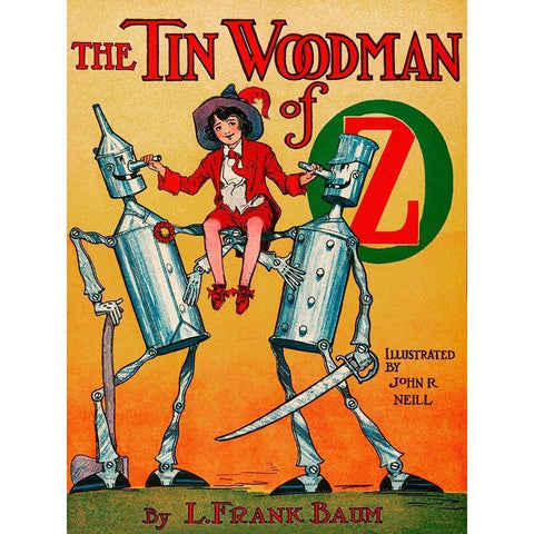 Tin Woodsman of Oz Gold Ornate Wood Framed Art Print with Double Matting by Neill, John R.