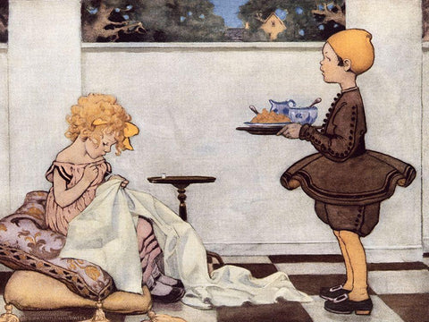 Curly Locks Black Ornate Wood Framed Art Print with Double Matting by Smith, Jesse Willcox