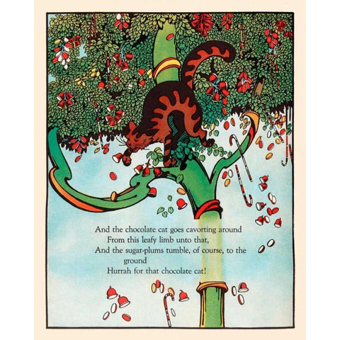 Tumbling Sugar Plums Black Modern Wood Framed Art Print by Field, Eugene