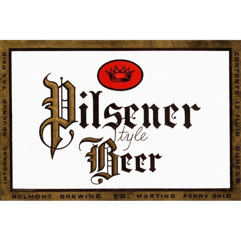 Pilsener Style Beer Black Modern Wood Framed Art Print by Vintage Booze Labels