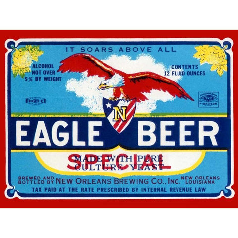 Eagle Beer Special White Modern Wood Framed Art Print by Vintage Booze Labels