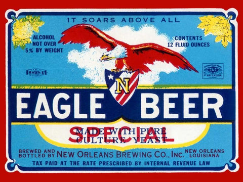 Eagle Beer Special White Modern Wood Framed Art Print with Double Matting by Vintage Booze Labels