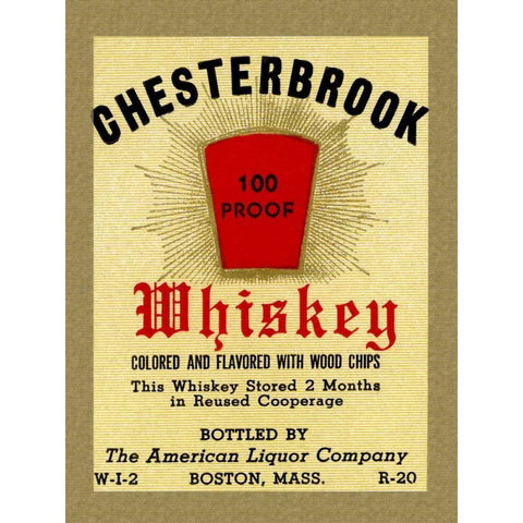 Chesterbrook Whiskey Gold Ornate Wood Framed Art Print with Double Matting by Vintage Booze Labels