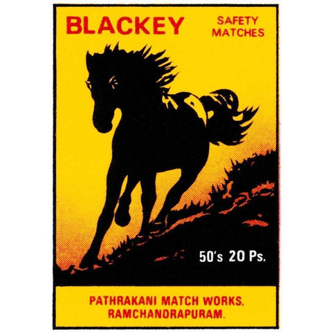 Blackey Safety Matches Black Modern Wood Framed Art Print with Double Matting by Phillumenart