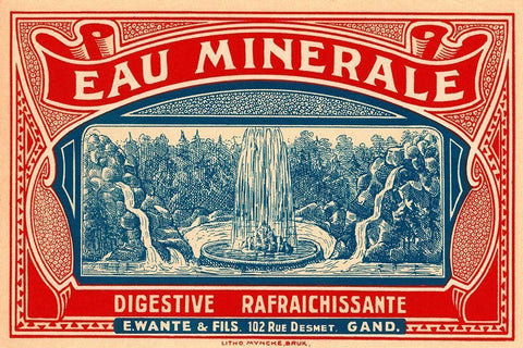 Eau Minerale White Modern Wood Framed Art Print with Double Matting by Retrolabel