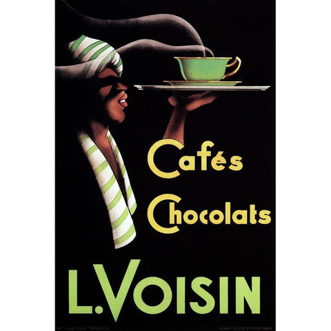 Cafes Chocolats L. Voisin White Modern Wood Framed Art Print by Retrolabel