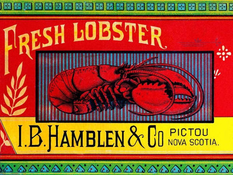 Fresh Lobster White Modern Wood Framed Art Print with Double Matting by Retrolabel