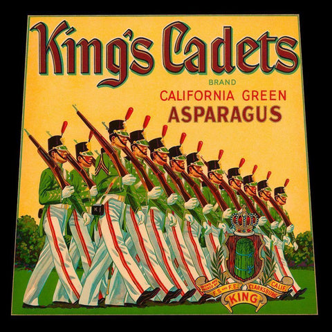 Kings Cadets California Green Asparagus Gold Ornate Wood Framed Art Print with Double Matting by Retrolabel