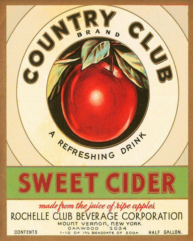 Country Club Sweet Cider White Modern Wood Framed Art Print with Double Matting by Retrolabel