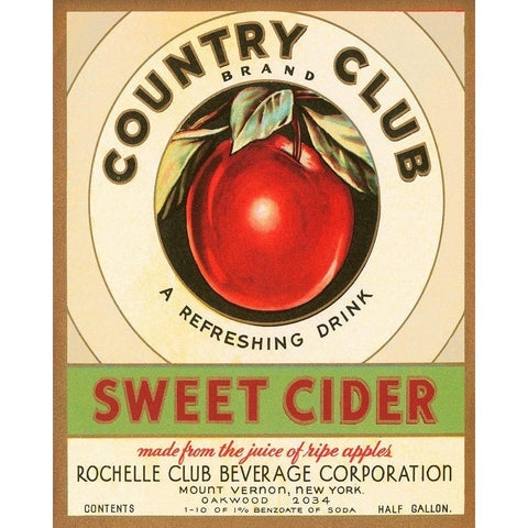 Country Club Sweet Cider Black Modern Wood Framed Art Print with Double Matting by Retrolabel