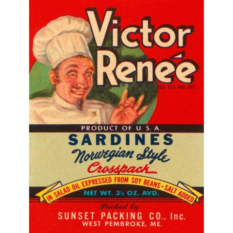 Victor Renee Sardines Gold Ornate Wood Framed Art Print with Double Matting by Retrolabel