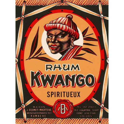 Rhum Kwango Gold Ornate Wood Framed Art Print with Double Matting by Retrolabel