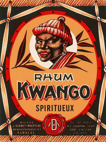 Rhum Kwango Black Ornate Wood Framed Art Print with Double Matting by Retrolabel