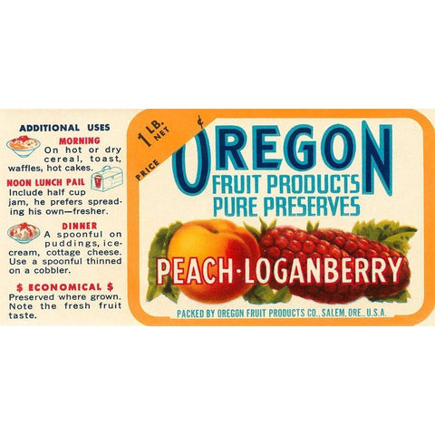 Peach - Loganberry Preserves White Modern Wood Framed Art Print by Retrolabel