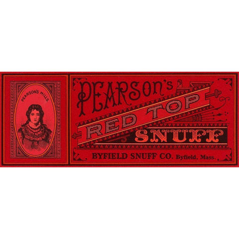 Pearsons Red Top Snuff Gold Ornate Wood Framed Art Print with Double Matting by Retrolabel