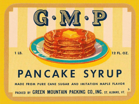 G.M.P. Pancake Syrup Black Ornate Wood Framed Art Print with Double Matting by Retrolabel