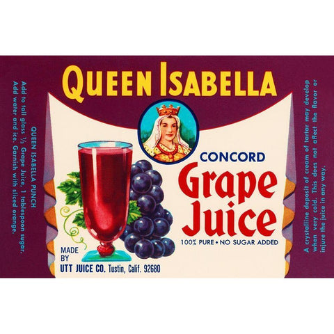 Queen Isabella Concord Grape Juice Black Modern Wood Framed Art Print with Double Matting by Retrolabel