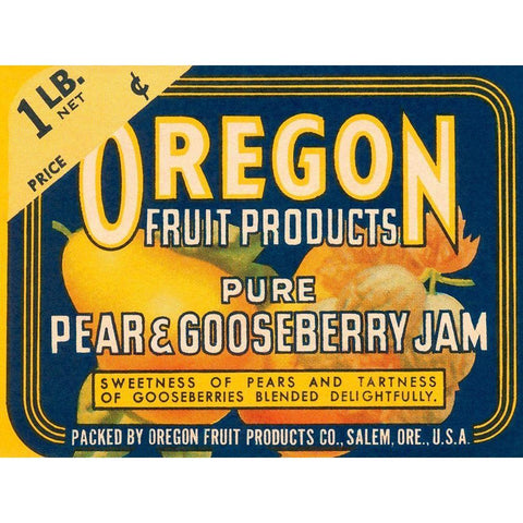 Pure Pear and Gooseberry Jam Black Modern Wood Framed Art Print with Double Matting by Retrolabel