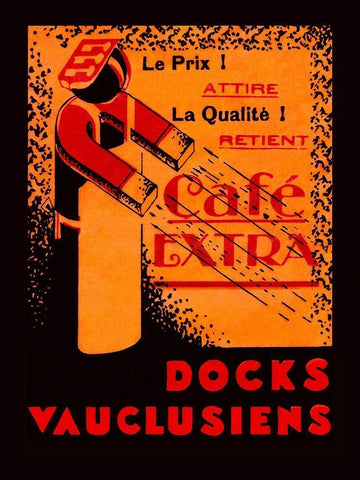 Cafe Extra - Docks Vauclusiens Black Ornate Wood Framed Art Print with Double Matting by Retrolabel