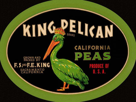 King Pelican California Peas Black Ornate Wood Framed Art Print with Double Matting by Retrolabel