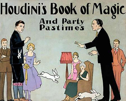 Houdinis Book of Magic and Party Pastimes Black Ornate Wood Framed Art Print with Double Matting by Houdini, Harry