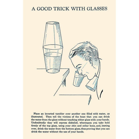 A Good Trick with Glasses White Modern Wood Framed Art Print by Retromagic