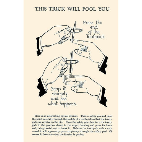 This Trick Will Fool You White Modern Wood Framed Art Print by Retromagic