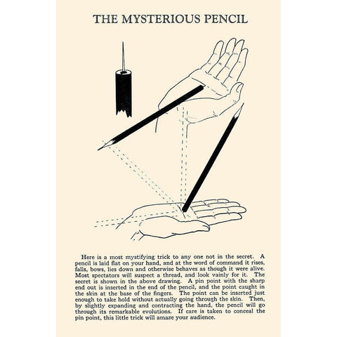 The Mysterious Pencil White Modern Wood Framed Art Print by Retromagic